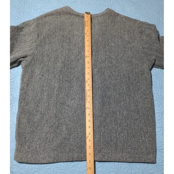 Greenbrand Recycled Cover Up Sweater Unique Brass Bear Buttons Yarn Womens Sz L - Picture 9 of 9